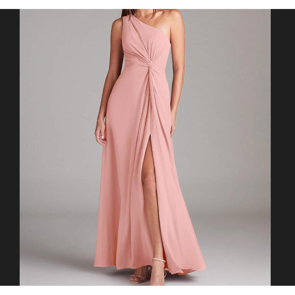 AZAZIE Brooke Rosette one shoulder maxi bridesmaids dress sz 10